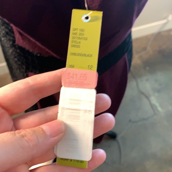 Gianni Bini maroon with black crocodile dress - Picture 3 of 4